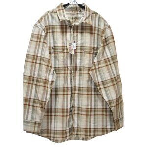Cabelas RedHead Rock Creek Ripstop Plaid Shirt Mens XL Brown Tan NWT Outdoors‎